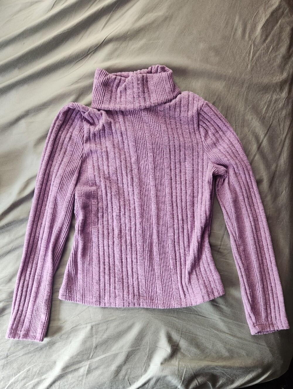 SHEIN Lilac Ribbed Turtleneck Sweater XL